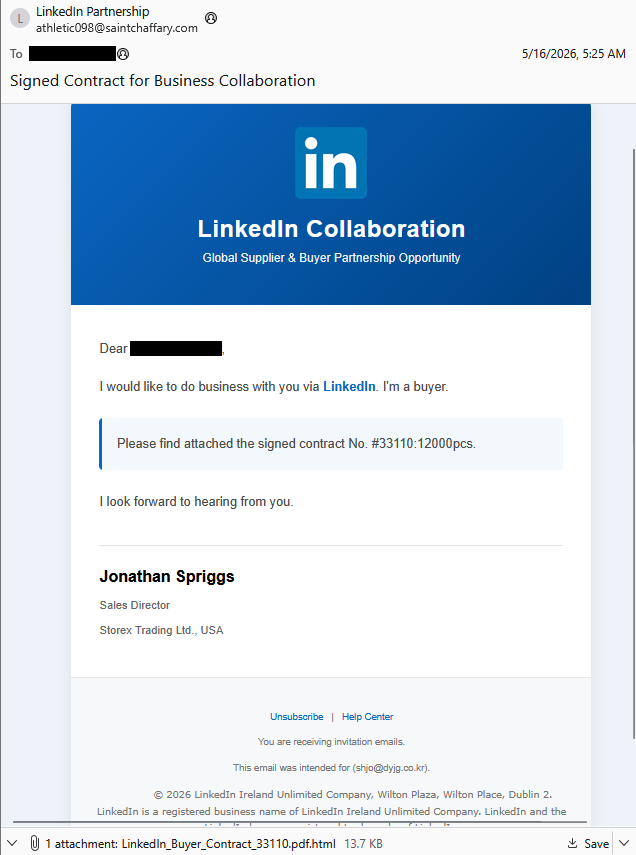 Fake LinkedIn emails abuse Adobe to track victims